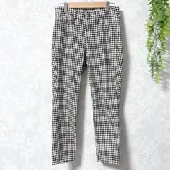 【ユニクロ】ギンガムチェックパンツ M伸縮性 美脚 きれいめカジュアル スリム
