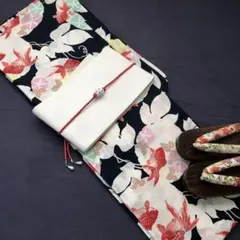 浴衣と帯締めに変更の2点セット、帯なし− 1000円下駄を帯締めに交換。