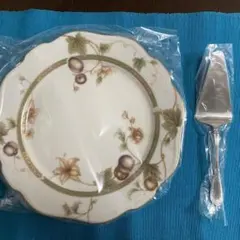 ノリタケ花柄形皿とケーキサーバーセットのサムネイル