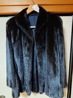 美品 SAGA MINK ブラック 13号 銀サガタグ 毛皮コート
