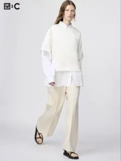 ★美品★大人気　UNIQLO :C スウェットストレートパンツ ナチュラル　M