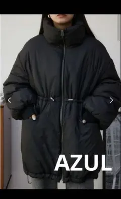 AZUL ブラック ダウンジャケット フード付き