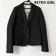【RETRO GIRL】テーラードジャケット 裏地あり 黒 M