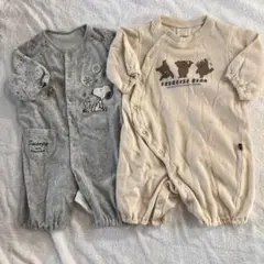 futa futa クマロンパースとSNOOPYロンパースのセット　50〜60