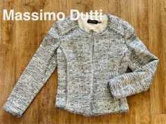 マッシモドゥッティ　ツイード　ノーカラージャケット　M