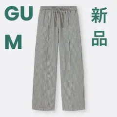 【新品タグ付き】GU ジーユー プルオンパンツ チェック M グリーン ブルー