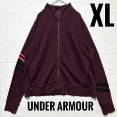 アンダーアーマー　トラックジャケット　ロゴ　プリント　ワインレッド　【XL】