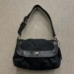 ほぼ未使用 COACH ハンドバッグ シグネチャー ブラック F13738