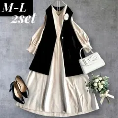 ザラ ジレワンピース セレモニーママスーツ 体型カバー ML 黒 卒入学式