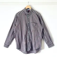【今だけ大特価・美品】トミーヒルフィガー チェック柄長袖シャツ 赤×緑×白 M