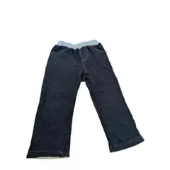 ダークブルー長ズボン 　裏地付き　デニム風　西松屋　90センチ裏ポカ