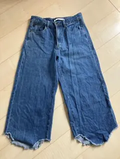 ZARA ワイドレッグデニムパンツ