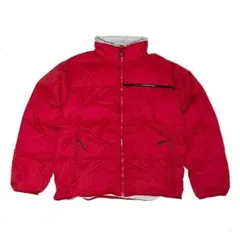90s POLO SPORT中綿リバーシブルナイロンアノラックパファー短丈赤黒 
