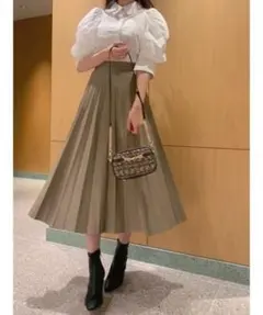 SNIDEL フェイクレザープリーツスカート