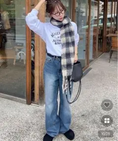 nugu【Ella】チェックロングマフラー