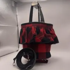 セツコサジテール シティ 2WAY バケツバッグ チェック柄 フリル 希少 美品 セツコサジテール シティ 2WAY バケツバッグ チェック柄 フリル 希少