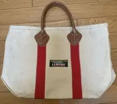 LLBean ビンテージトートバッグ レザーハンドル80s 赤