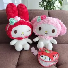 美品！レトロ2013年製 サンリオ マイメロディBIGぬいぐるみ2個+雑貨セット