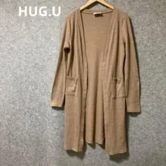 HUG.Uリブ編み ベージュ カーディガン 長袖のサムネイル