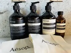 Aesop イソップ　空ボトル(ほぼ無傷)　4本セット&巾着2枚(小2枚)のサムネイル