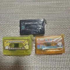 サンリオ ポチャッコ ばつ丸 ポムポムプリン カセットテープ型キーホルダーセット