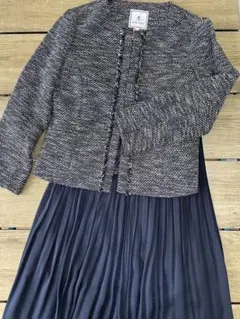 ツイードジャケットとプリーツスカートセット　卒業式　入学式