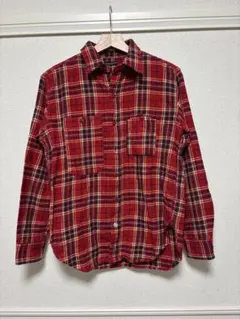 Engineered Garmentsチェックシャツ 厚手 コットン 総柄 赤系 - メルカリ