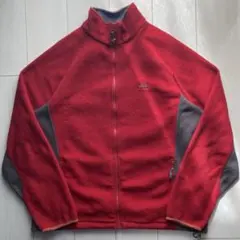 90s HELLY HANSEN フリースジャケット レッド×グレー 古着
