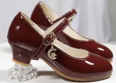 キッズ　3cmヒール フォーマルシューズ　パンプス　赤 22cm