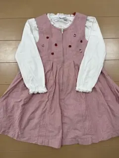 familiar ワンピース & カットソー セット りんご刺繍 110