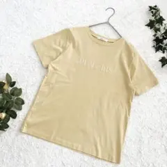【美品】OPAQUE.CLIP ロゴ刺繍Tシャツ イエロー サイズ38 Mのサムネイル