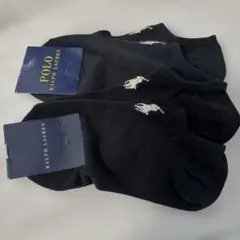 ラルフローレン　アンクルソックス2セット黒