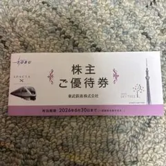 東武鉄道 株主優待冊子　2026年6月30日まで