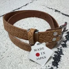 <新品>日本製 ブラウンベルト　レザーベルト　本革　made in Japan