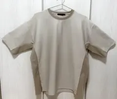 niko and … ニコアンド 異素材切り替え Tシャツ ベージュ M