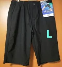 新品タグ付☆しまむら☆ビヨーンド　ストレッチ ハーフパンツ ブラック Lのサムネイル
