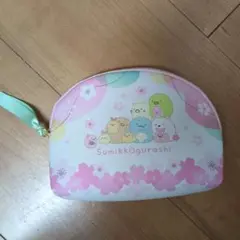すみっコぐらし 桜の花柄ポーチ