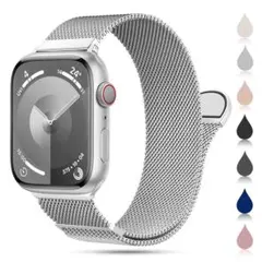 CAERMA コンパチブル Applewatch バンド シルバー
