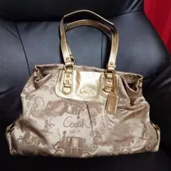 Coach トートバッグ ハンドバッグ ショルダーバッグ ゴールド