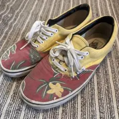 VANS エラ　Van Doren スニーカー 花柄 イエロー レッド