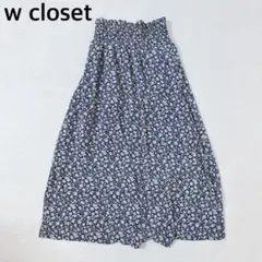 ダブルクローゼット 花柄 ロングスカート フレア　総小花柄 フリー　フェミニン