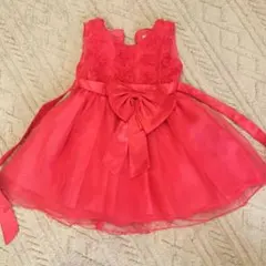 赤い花柄フォーマルドレス