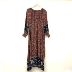 アングリッド　ペイズリープリント ロングワンピース