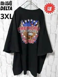 ✅USA製 00s DELTA イーグル バイク プリント Tシャツ 3XL