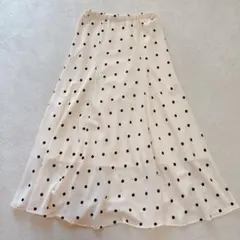 【極美品】アーバンリサーチ フレアスカート オフホワイト ドット柄 38