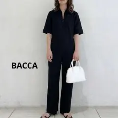 美品 BACCA バッカ フロントジップ オールインワン ジャンプスーツ 黒34のサムネイル