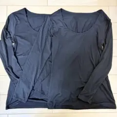 新品未使用品　2枚セットGU スタイルヒート　Ｍsize 長袖インナー　ブラック