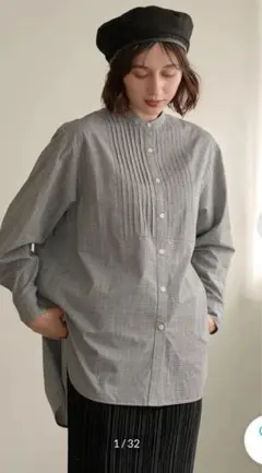 earth music&ecology ピンタックチュニックブラウス