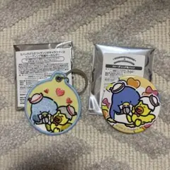 たべっ子どうぶつ×サンリオ　タキシードサム 刺繍キーホルダー 缶バッジ 2セット