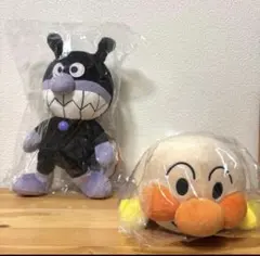 【新品未開封】ふわりんスマイルぬいぐるみ 2点セット アンパンマン ばいきんまん